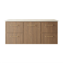 Hamilton 1200mm Wall Hung Single Vanity with Solid Surface Countertop